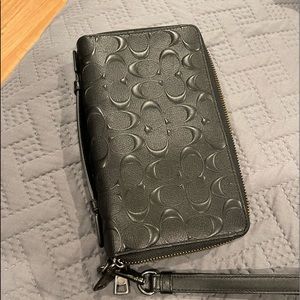 Coach Double Zip Travel Organizer In Signature Leather